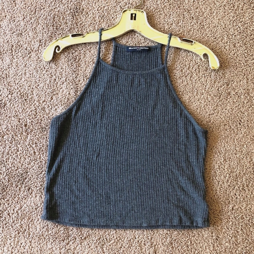 Brandy Melville Ribbed High Neck Tank